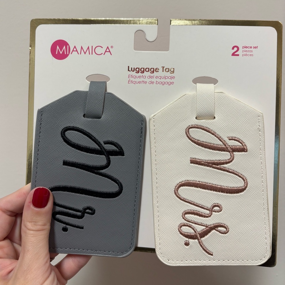 Miamica Luggage Tag Set Bride and Groom